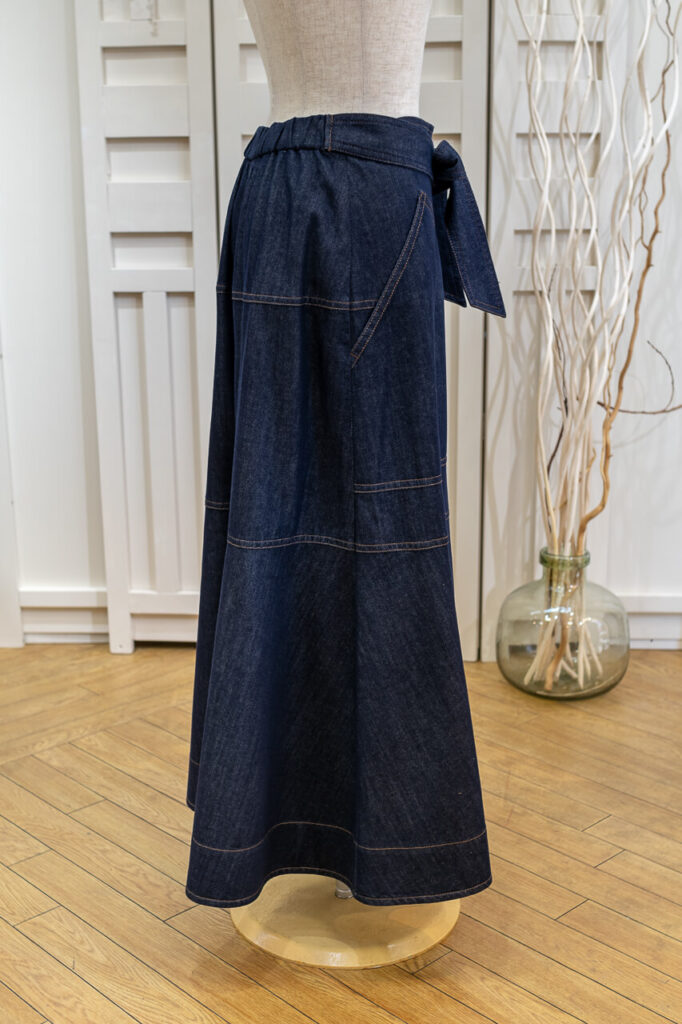 スカート丈約86cmApaiser  lame アペゼラム　リボンスカート　デニムスカート　38
