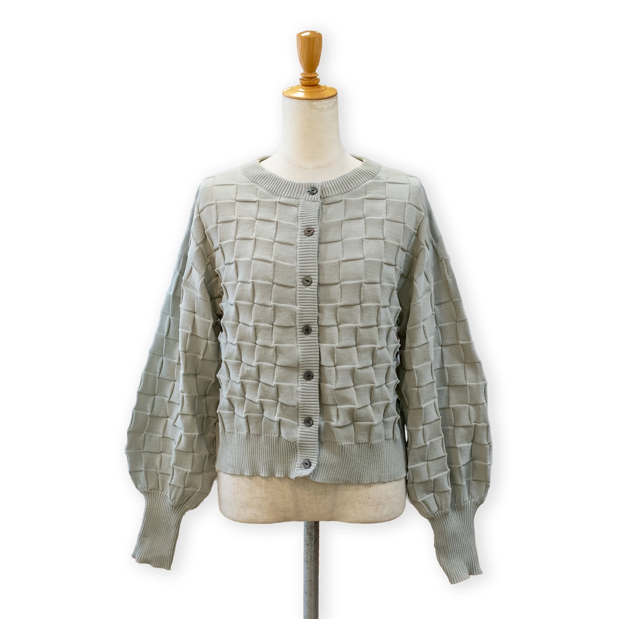 【おうち洗い】チェックパターンカーディガン