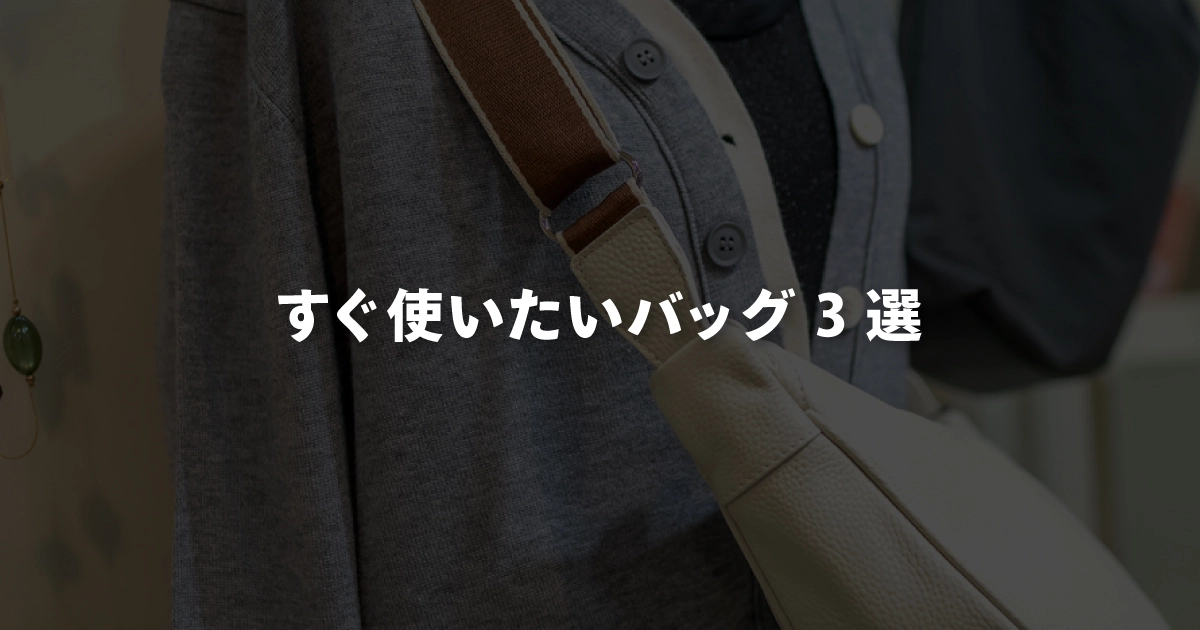 すぐ使いたいバッグ3選