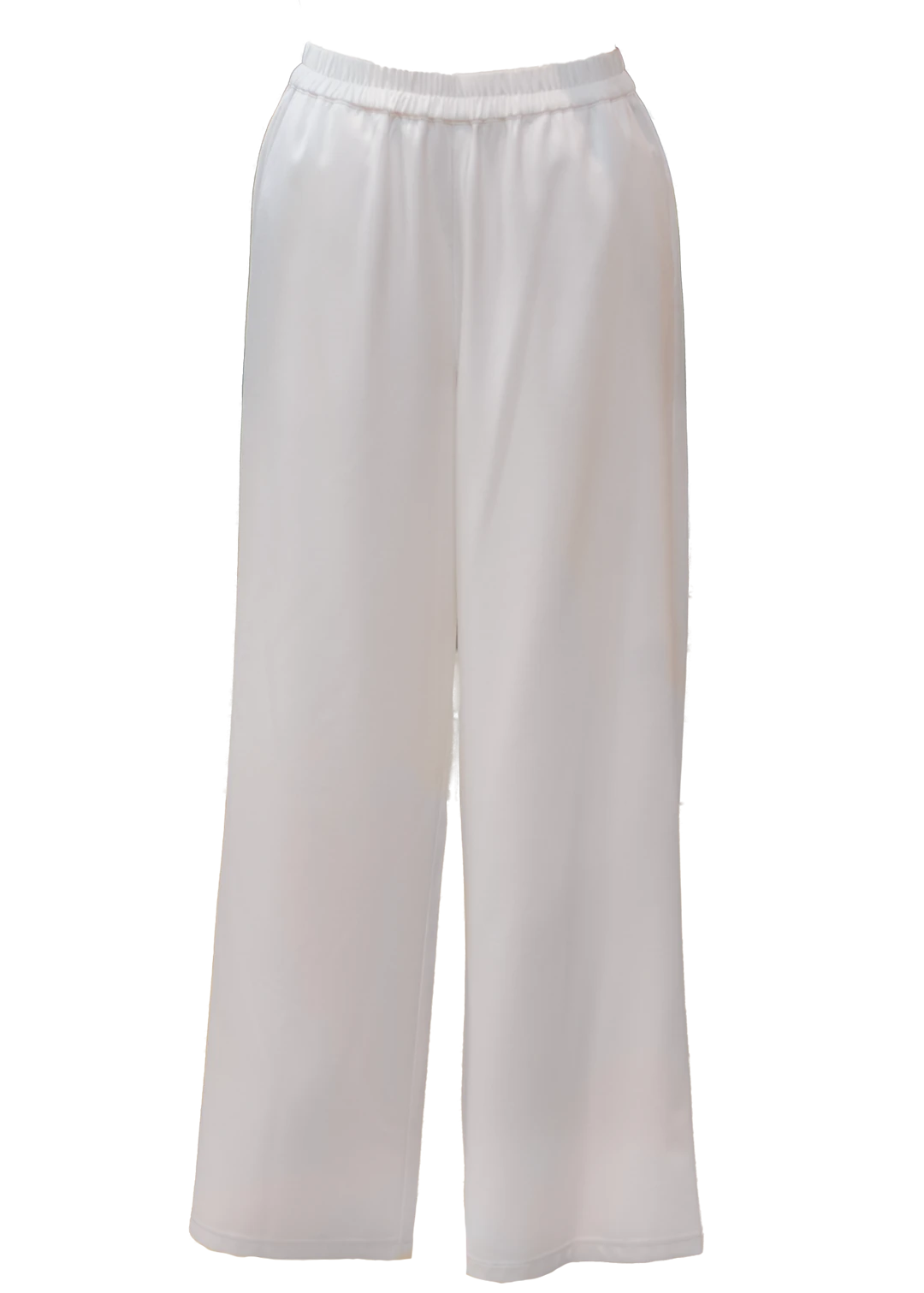 CO&76 ダウンインファブリック すっきり長めのワイドパンツ　シロ
